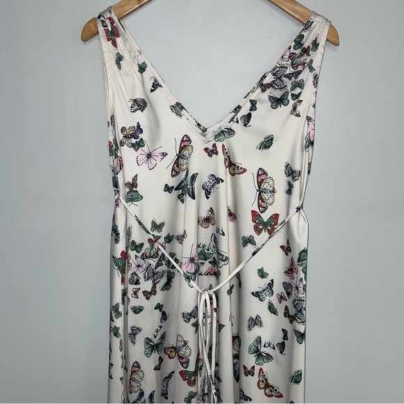 Josa Tulum Dress One Size‎ Fits Most Ivory Butterfly Print Beach  Cover V-neck - Picture 5 of 12